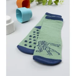 Calcetines antideslizantes niño verde T-Rex*Prenatal New