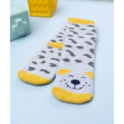 Calcetines antideslizantes gris/amarillo para niño*Prenatal Sale