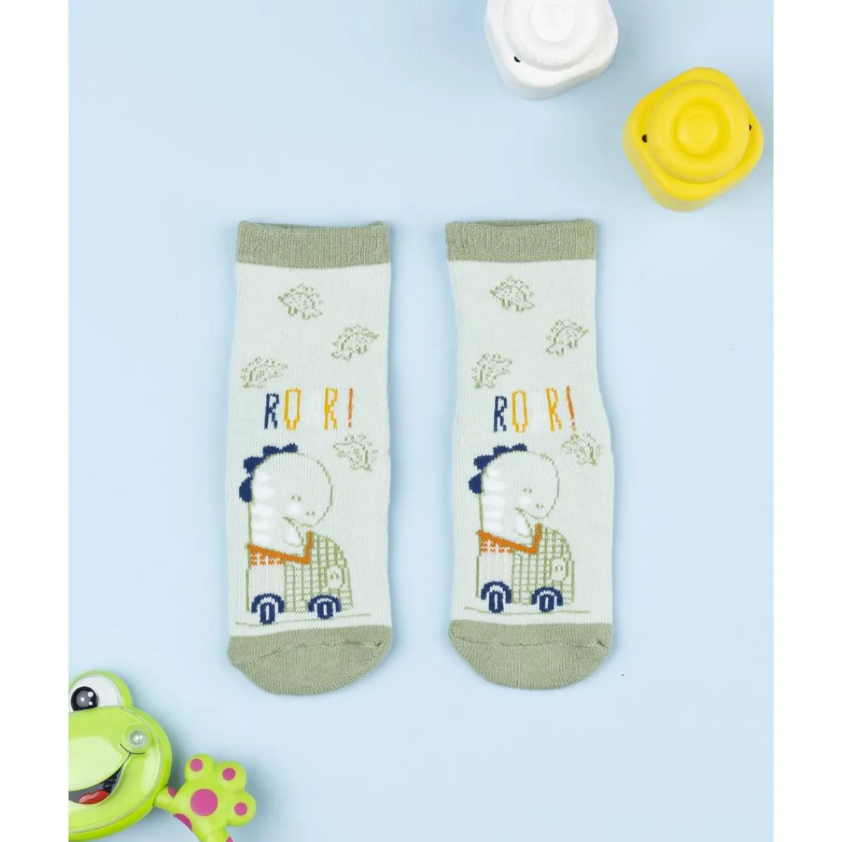 New Calcetines antideslizantes de niño verdes con dinosaurio Calzado Y Accesorios·Accesorios Y Complementos