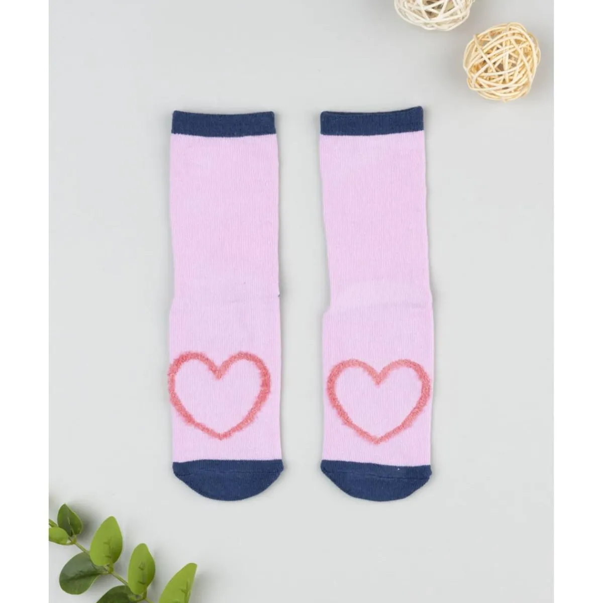 Calcetines antideslizantes niña rosa corazones*Prenatal Best