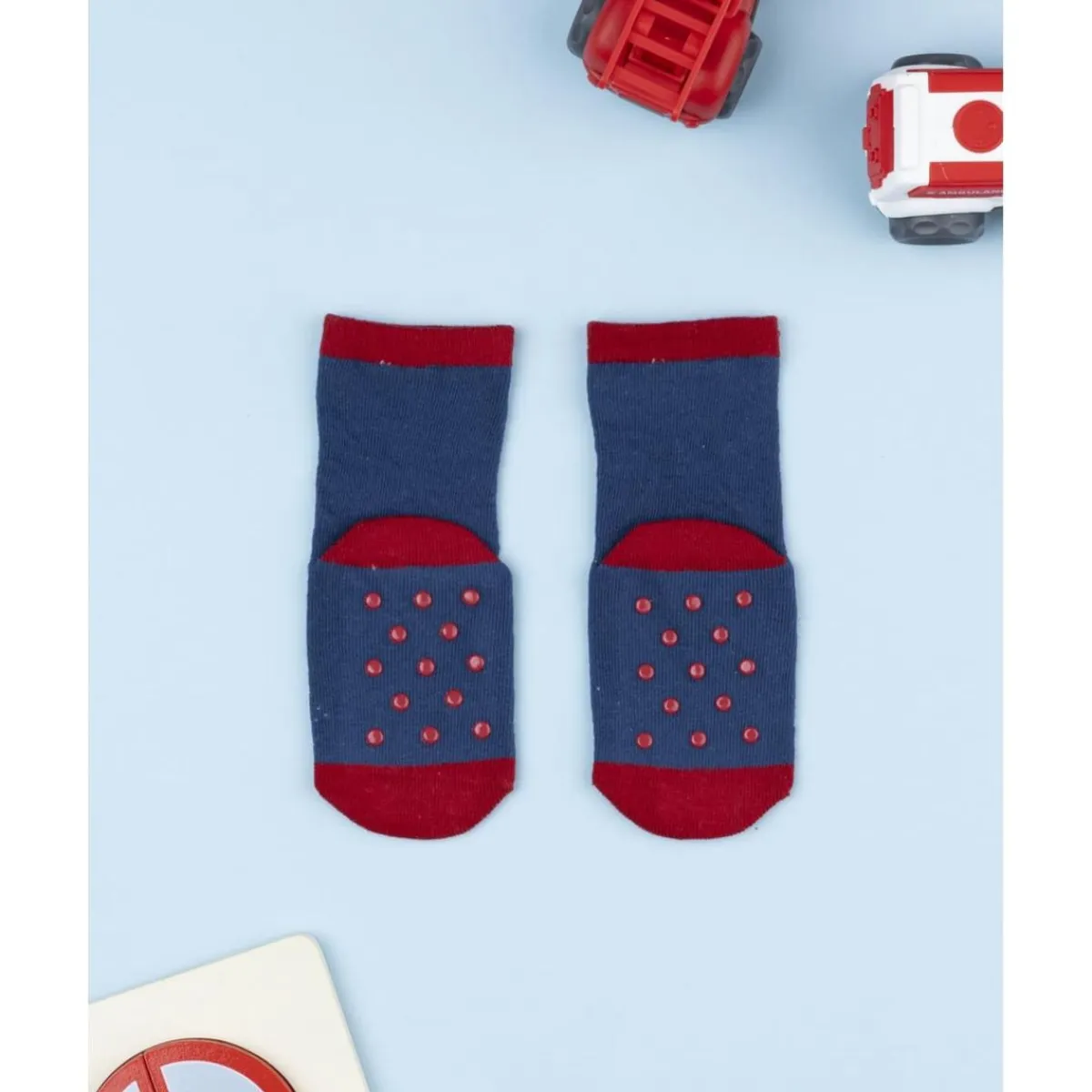 Online Calcetines antideslizantes niño azul con vehículos Calzado Y Accesorios·Accesorios Y Complementos