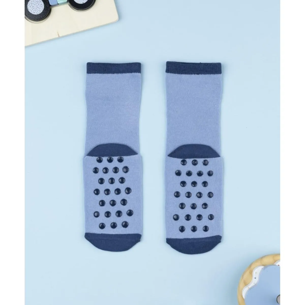 Calcetines antideslizantes niño azul con coches*Prenatal Sale