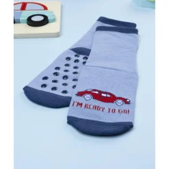 Calcetines antideslizantes niño azul con coches*Prenatal Sale