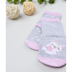 Calcetines antideslizantes niña gris con gatito*Prenatal Discount