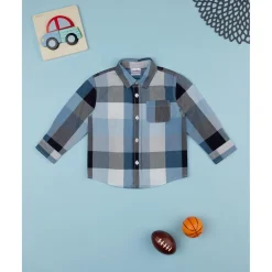 Hot Camisa a cuadros azul para niño Bebé Niño 3-36 Meses·Camisas Y Camisetas|Niño·Bebé Niño 3-36 Meses