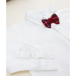 Camisa bebé blanca con pajarita*Prenatal Outlet