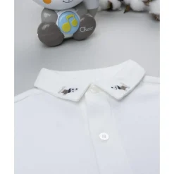 Camisa blanca con bordado perritos niño*Prenatal