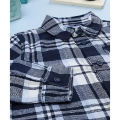Camisa de niño de franela azul*Prenatal Sale