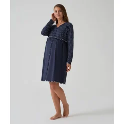 Sale Camisa de noche premamá azul marino con lunares Premamá·Íntimo Y Noche|Íntimo Y Noche·Pijamas Y Camisones