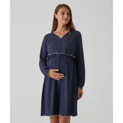 Sale Camisa de noche premamá azul marino con lunares Premamá·Íntimo Y Noche|Íntimo Y Noche·Pijamas Y Camisones