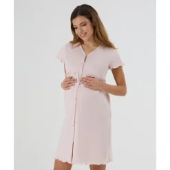 Camisa de noche premamá rosa con lunares blancos Premamá·Íntimo Y Noche|Íntimo Y Noche·Pijamas Y Camisones