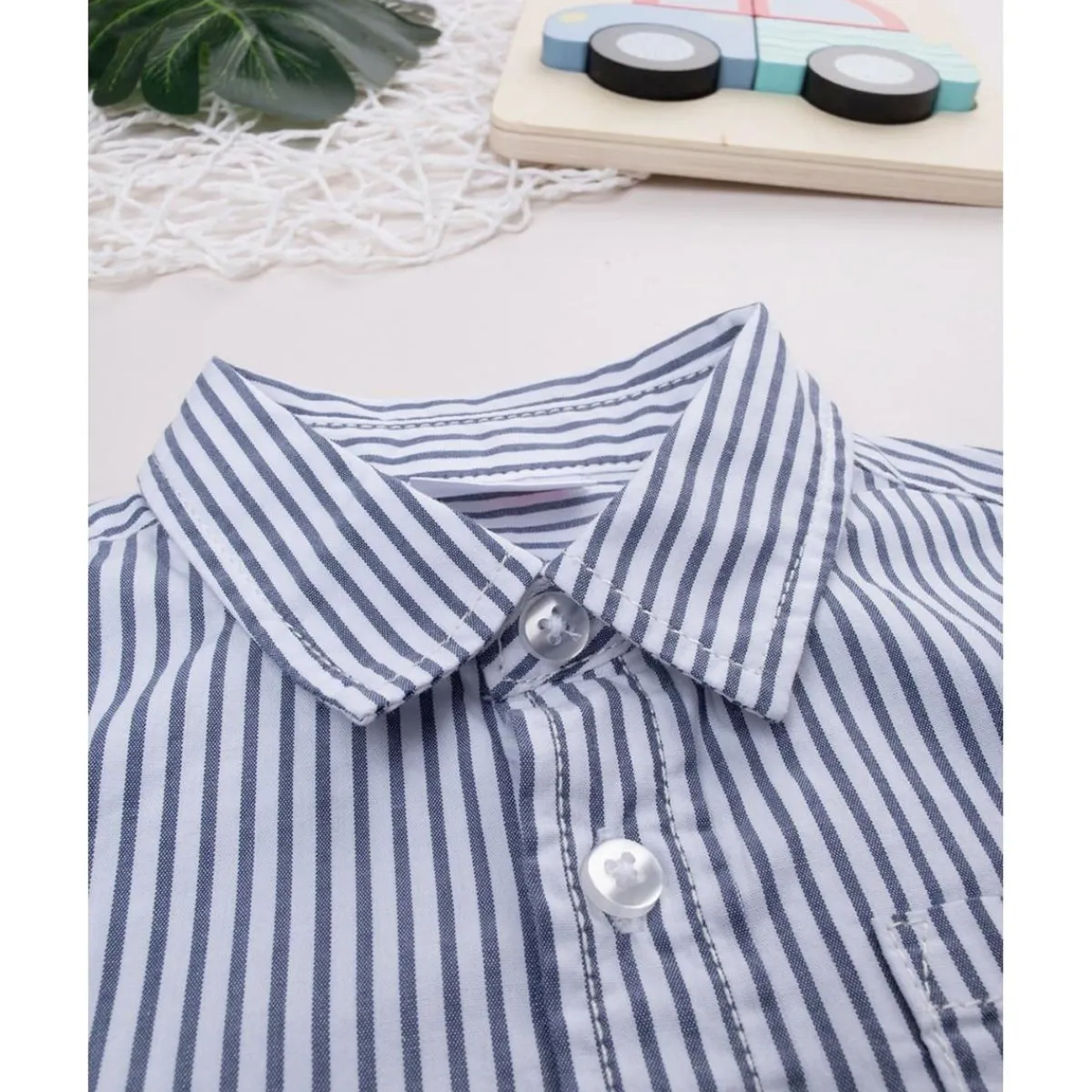 Camisa infantil de rayas blancas/azules*Prenatal New