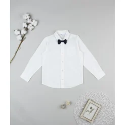 Camisa niño blanca con pajarita azul Niño·Niño 2-10 Años|Niño 2-10 Años·Camisas Y Camisetas