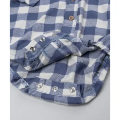 Camisa-body de franela para niño a cuadros blanco y azul*Prenatal Best