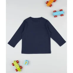 Discount Camiseta azul marino de manga larga para niño Niño·Bebé Niño 3-36 Meses|Bebé Niño 3-36 Meses·Camisas Y Camisetas