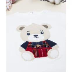 Hot Camiseta bebé blanca con oso Teddy Niño·Bebé Niño 3-36 Meses|Bebé Niño 3-36 Meses·Camisas Y Camisetas