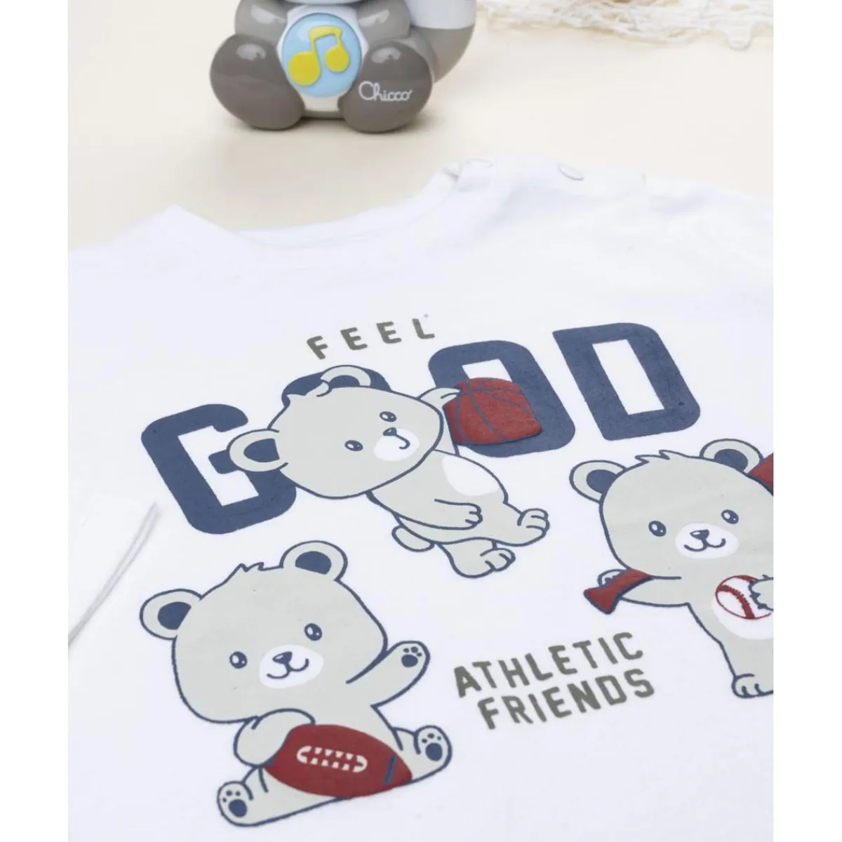 Outlet Camiseta blanca con estampado "Feel Good" Niño·Bebé Niño 3-36 Meses|Bebé Niño 3-36 Meses·Camisas Y Camisetas