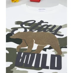 Clearance Camiseta blanca de manga larga para niño con estampado de oso Niño·Niño 2-10 Años|Niño 2-10 Años·Camisas Y Camisetas