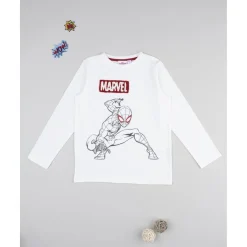 Camiseta blanca de manga larga Spiderman para niño*Prenatal Discount