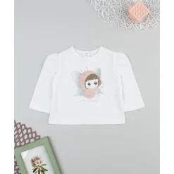 Clearance Camiseta blanca de niña con estampado Recién Nacido·Ropa Y Accesorios|Ropa Y Accesorios·Camisetas