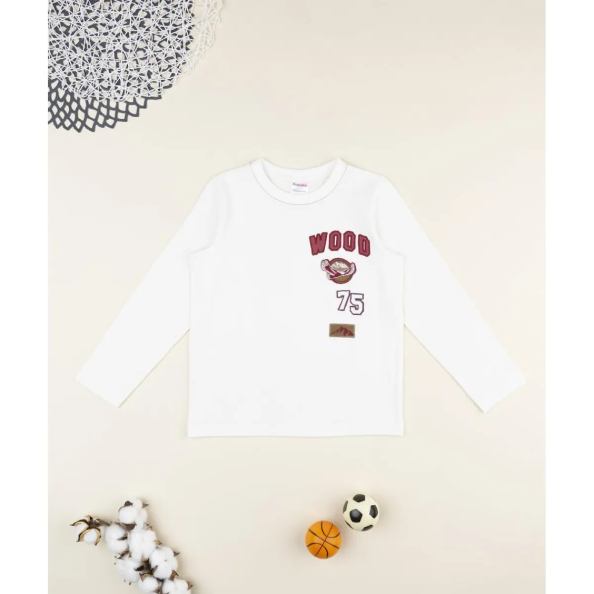Camiseta blanca “Wood” para niño*Prenatal Best