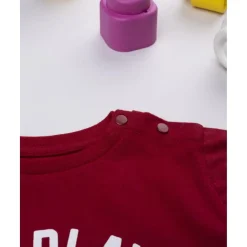 New Camiseta burdeos con estampado 