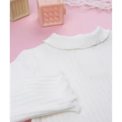 New Camiseta cuello alto canalé blanca niña Niña·Bebé Niña 3-36 Meses|Bebé Niña 3-36 Meses·Jerséis Y Cardigans