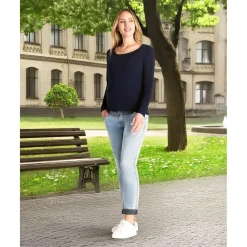 Online Camiseta de lactancia azul en jersey de algodón Moda·Camisetas|Premamá·Moda