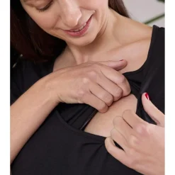 Camiseta de lactancia en algodón Negro*Prenatal