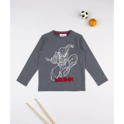 Camiseta de manga larga para niño gris con Spiderman*Prenatal