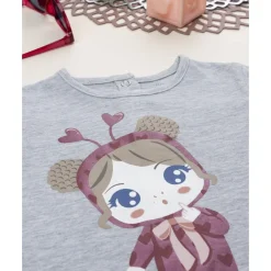 Camiseta de niña gris con estampado*Prenatal Discount