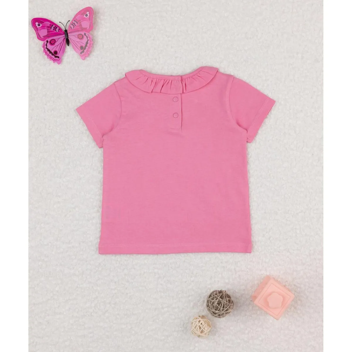 Online Camiseta de niña rosa con cuello Bebé Niña 3-36 Meses·Camisas Y Camisetas|Niña·Bebé Niña 3-36 Meses