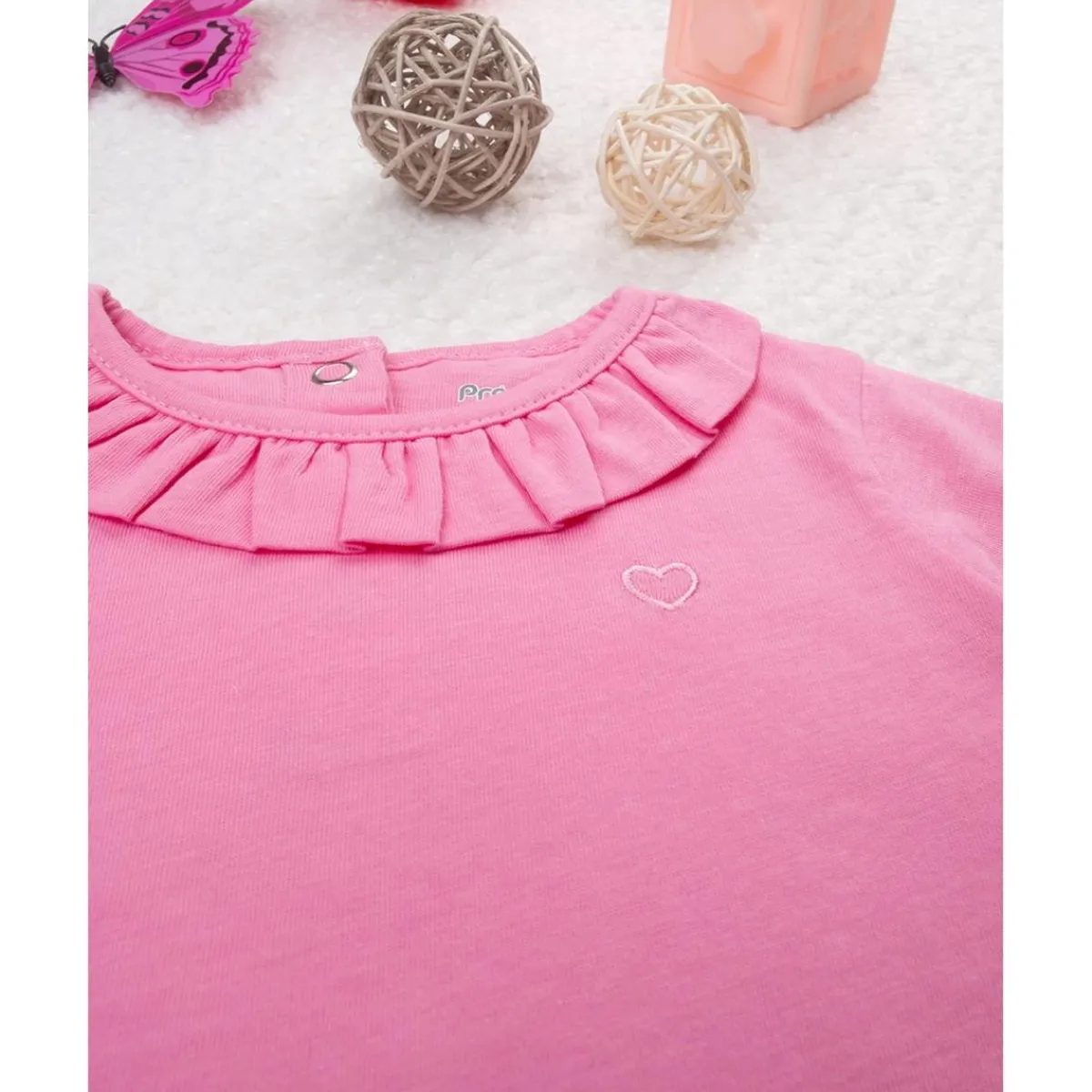 Online Camiseta de niña rosa con cuello Bebé Niña 3-36 Meses·Camisas Y Camisetas|Niña·Bebé Niña 3-36 Meses