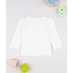 Camiseta niña blanca canalé*Prenatal Clearance