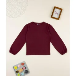 Outlet Camiseta niña burdeos de manga larga Niña·Niña 2-10 Años|Niña 2-10 Años·Camisas Y Camisetas
