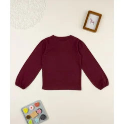 Outlet Camiseta niña burdeos de manga larga Niña·Niña 2-10 Años|Niña 2-10 Años·Camisas Y Camisetas