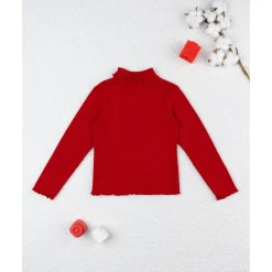 Camiseta niña roja de canalé*Prenatal Clearance