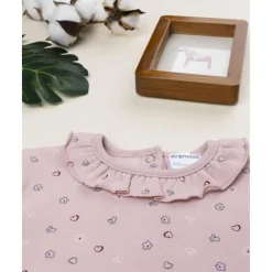 Camiseta rosa de niña con corazones y volantes*Prenatal New