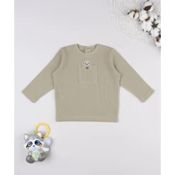 Sale Camiseta waffle marrón de manga larga para niño Niño·Bebé Niño 3-36 Meses|Bebé Niño 3-36 Meses·Camisas Y Camisetas