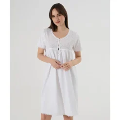 Discount Camisón blanco premamá y de lactancia con detalle Sangallo Premamá·Íntimo Y Noche|Íntimo Y Noche·Pijamas Y Camisones