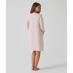 Camisón premamá rosa con volantes y lunares para embarazo y lactancia*Prenatal Discount