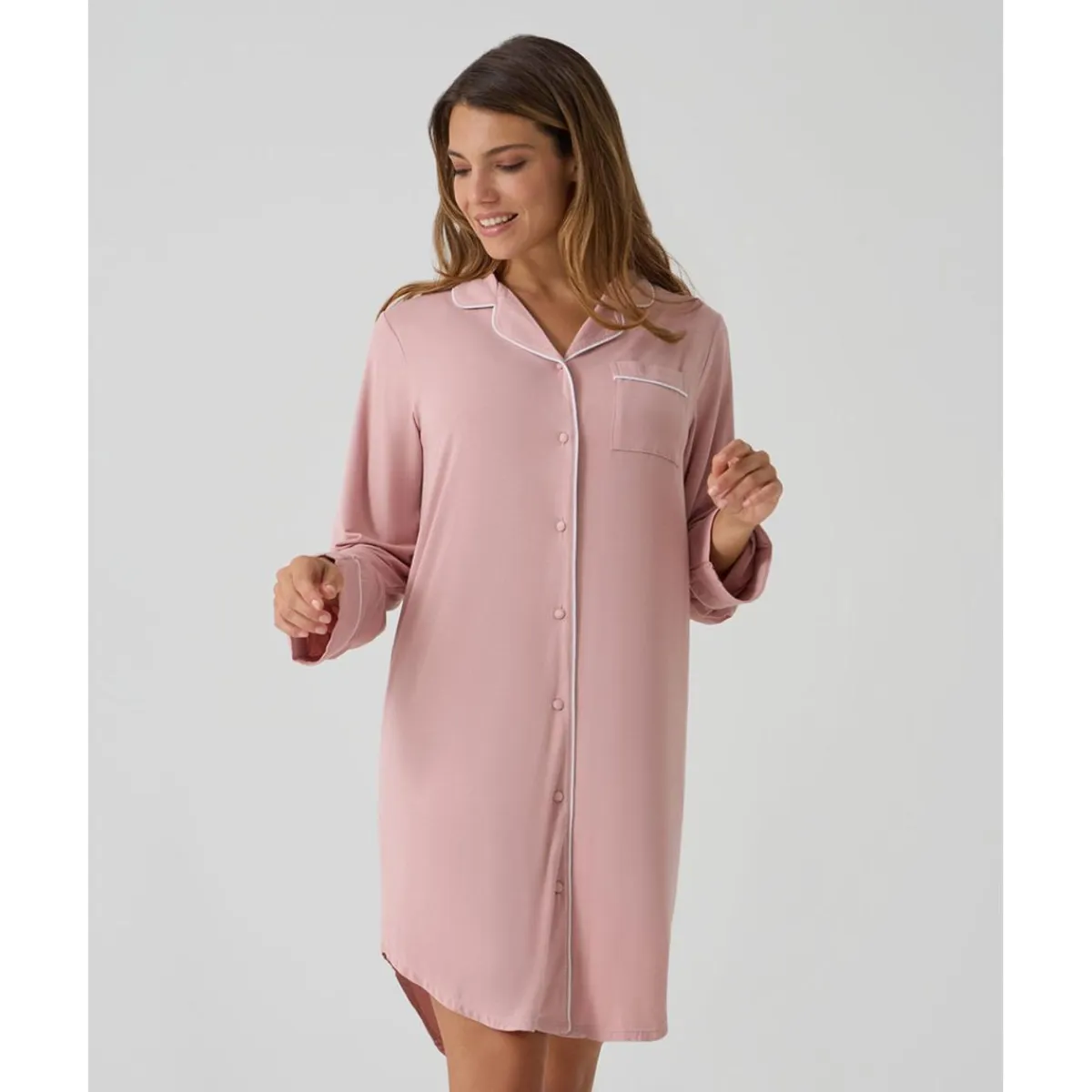 New Camisón premamá y de lactancia rosa con botones Premamá·Íntimo Y Noche|Íntimo Y Noche·Pijamas Y Camisones