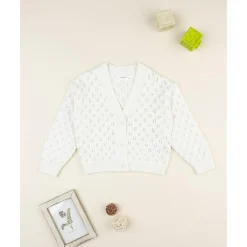 Cardigan calado niña blanco*Prenatal Sale