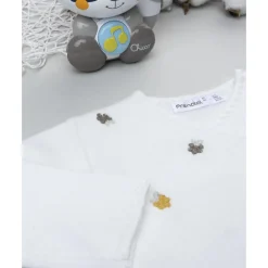 Cardigan tricot blanco para bebé niña con bordados florales*Prenatal New