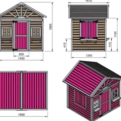 Casita infantil Visby de madera Rosa*MASGAMES Online