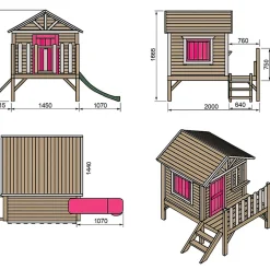 Casita Visby elevada 60 cm Rosa*MASGAMES Discount