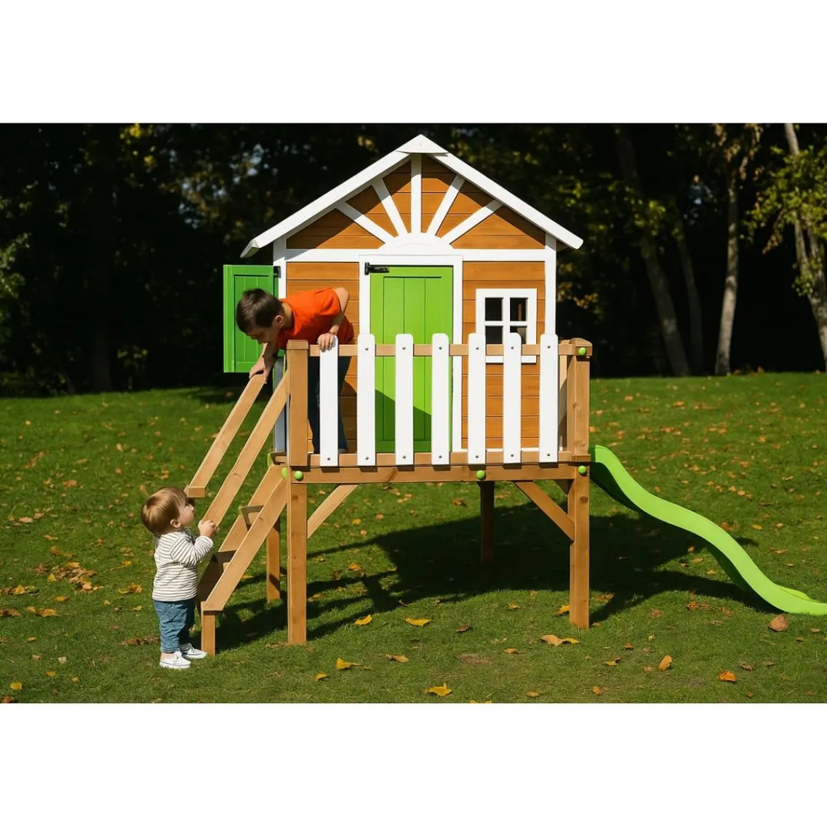 Casita Visby elevada 90 cm Verde*MASGAMES Hot