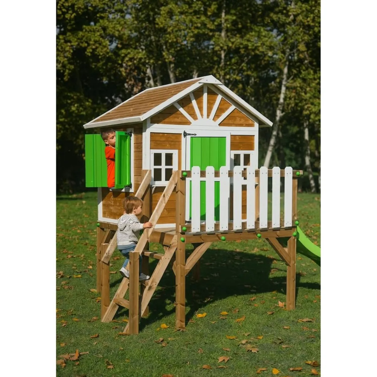 Casita Visby elevada 90 cm Verde*MASGAMES Hot