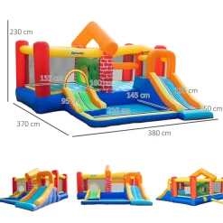 Castillo Hinchable con 2 toboganes y 2 camas de salto 380 cm*OUTSUNNY Sale