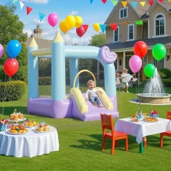 Castillo Hinchable con Tobogán Doble y Área de Salto*AIYAPLAY Online